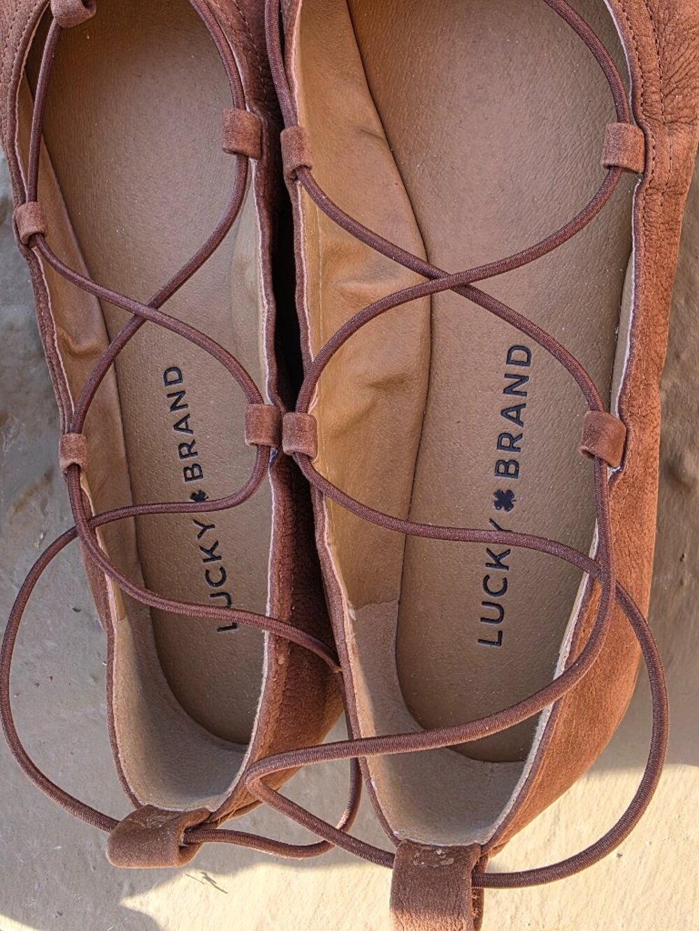 Lucky Brand Suede Leather Ballet Style Flat Shoes* Like New* Size 7 - Picture 2 of 5